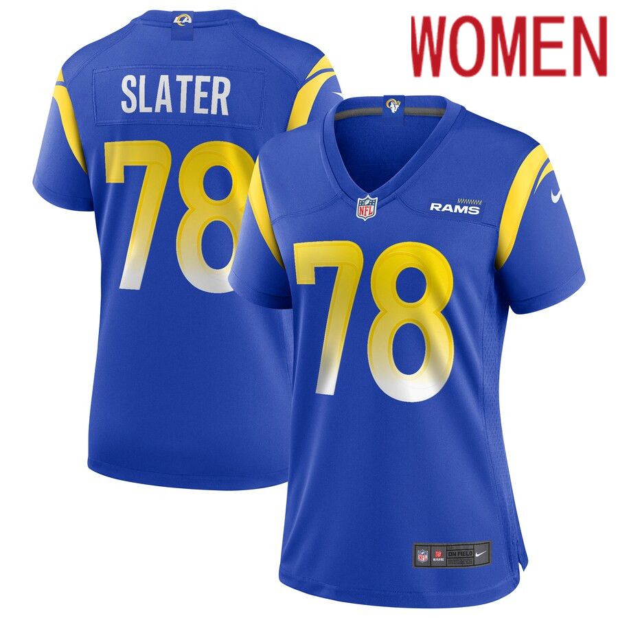 Women Los Angeles Rams 78 Jackie Slater Nike Royal Game Retired Player NFL Jersey
